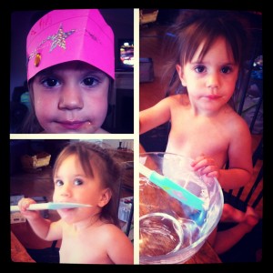 Mia Helping Daddy Make Cake